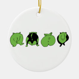 Groene hamster Butts Keramisch Ornament