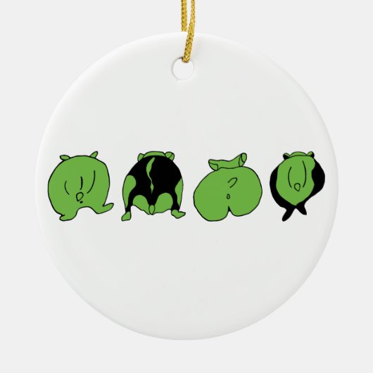 Groene hamster Butts Keramisch Ornament (Voorkant)