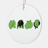 Groene hamster Butts Keramisch Ornament (Links)