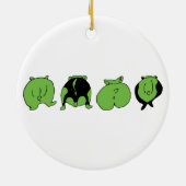 Groene hamster Butts Keramisch Ornament (Achterkant)