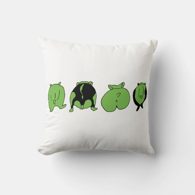 Groene hamster Butts Kussen (Voorkant)