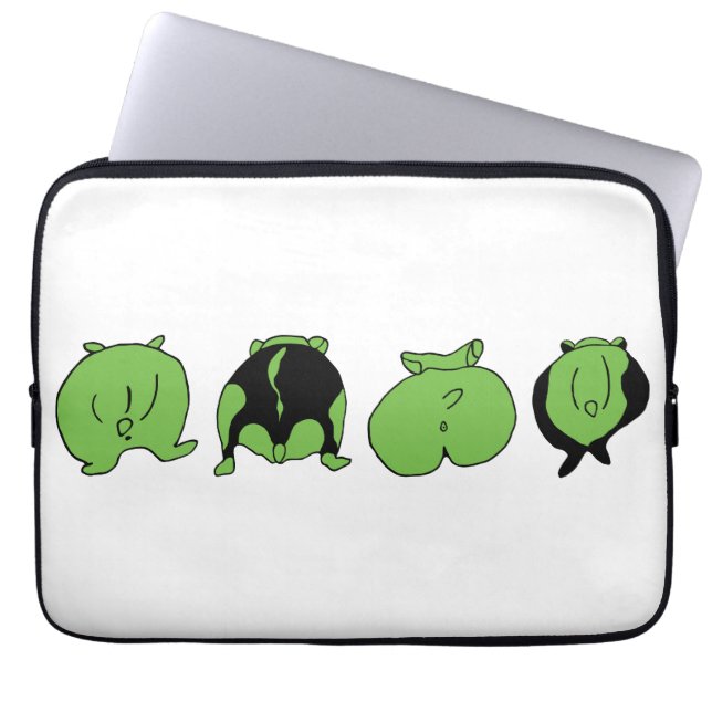 Groene hamster Butts Laptop Sleeve (Voorkant)
