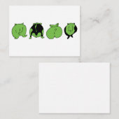 Groene hamster Butts Notitiekaartje (Voorkant / Achterkant)