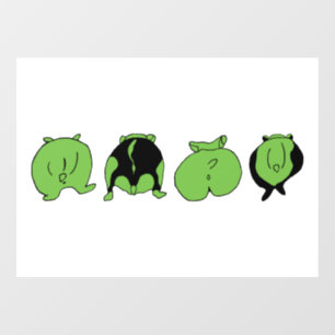 Groene hamster Butts Raamsticker