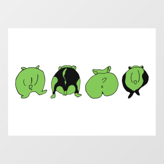 Groene hamster Butts Raamsticker (Vel)