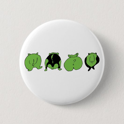 Groene hamster Butts Ronde Button 5,7 Cm (Voorkant)