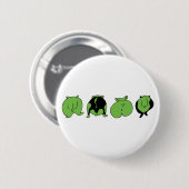 Groene hamster Butts Ronde Button 5,7 Cm (Voorkant /achterkant)