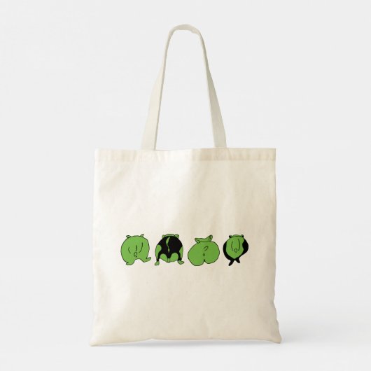 Groene hamster Butts Tote Bag (Achterkant)
