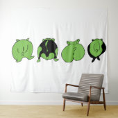 Groene hamster Butts Wandkleed (In Situ (horizontaal))