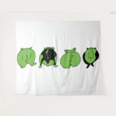 Groene hamster Butts Wandkleed (Voorkant (horizontaal))
