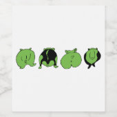 Groene hamster Butts Wijn Etiket (Enkel label)