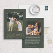 Groene Hand Geletterd "Verheug" Vakantie Fotokaart Feestdagenkaart