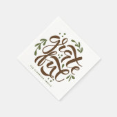 Groene Hand Geletterde Dankbare Thanksgiving Servet (Hoek)