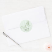Groene hand getekend een klein beetje oudere verja ronde sticker (Envelop)