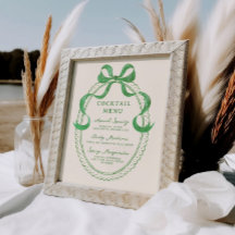 Groene Hand getrokken boog Lijst Cocktail Menu