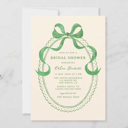 Groene Hand getrokken boog Lijst Vrijgezellenfeest Kaart (Voorkant)