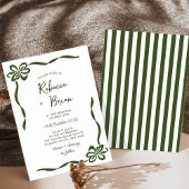 Groene Hand Getrokken Boog Lint Sketch Wedding Kaart