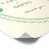 Groene Hand getrokken Bow Lijst Kaarten en geschen Poster (Hoek)