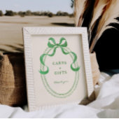 Groene Hand getrokken Bow Lijst Kaarten en geschen Poster