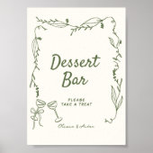 Groene Hand Getrokken grillige Dessert Bar Poster (Voorkant)
