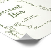 Groene Hand Getrokken grillige Dessert Bar Poster (Hoek)