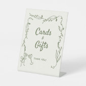 Groene Hand Getrokken grillige Kaarten Geschenken Reclamebord Met Voetstuk (Voorkant)
