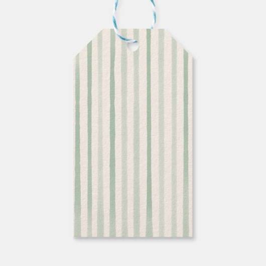 Groene Hand Getrokken Kerst Abstracte Boom Cadeaulabel (Achterkant)