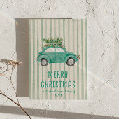 Groene Hand Getrokken Kerstboom Niet-Foto Feestdagenkaart