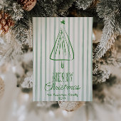  Groene Hand Getrokken Kerstboom Niet-Foto Feestdagenkaart
