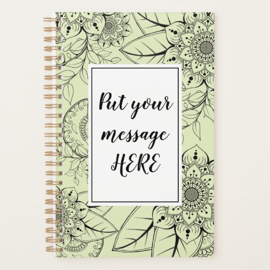Groene hand getrokken Mandala Weekly Planner (Voorkant)