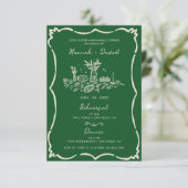 Groene Hand Getrokken Moderne Repetitie Eettafel Kaart (Staand voorkant)