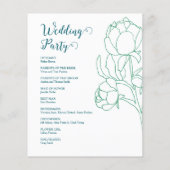 Groene Hand Getrokken Peony Bloemen Wedding (Achterkant)