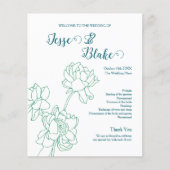 Groene Hand Getrokken Peony Bloemen Wedding (Voorkant)