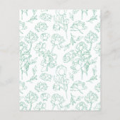 Groene Hand Getrokken Peony Bloemen Wedding (Achterkant)