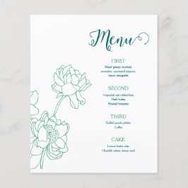 Groene Hand Getrokken Peony Bloemen Wedding