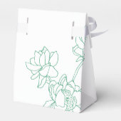 Groene Hand Getrokken Peony Bloemen Wedding Bedankdoosjes (Achterkant)