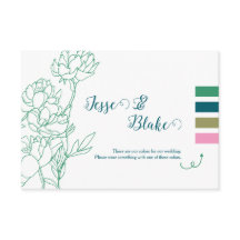 Groene Hand Getrokken Peony Bloemen Wedding