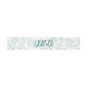 Groene Hand Getrokken Peony Bloemen Wedding Uitnodigingen Wikkel (Vlak)