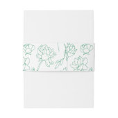 Groene Hand Getrokken Peony Bloemen Wedding Uitnodigingen Wikkel (Achterkant Voorbeeld)