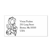 Groene Hand Getrokken Peony Bloemen Wedding Zelfinktende Stempel (Design)