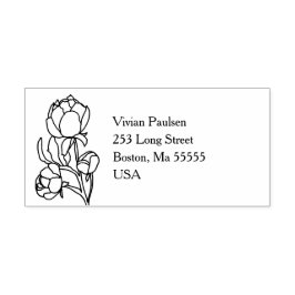 Groene Hand Getrokken Peony Bloemen Wedding Zelfinktende Stempel