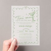 Groene Hand Teken Een Tini Een Baby shower Acryl Uitnodigingen (Insitu (Draagbaar))