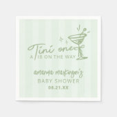 Groene Hand Teken Een Tini Een Baby shower Servet (Voorkant)