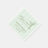 Groene Hand Teken Een Tini Een Baby shower Servet (Hoek)