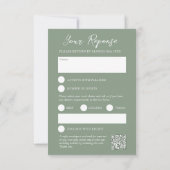 Groene hand wildflower waterverf RSVP bruiloft Kaartje (Achterkant)