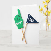 Groene Hand Zalige Vaderdag Kaart (Gele Bloem)