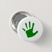 Groene handafdruk ronde button 3,2 cm (Voorkant /achterkant)