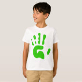 Groene handdruk t-shirt (Voorkant volledig)