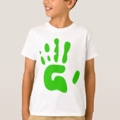 Groene handdruk t-shirt (Voorkant)
