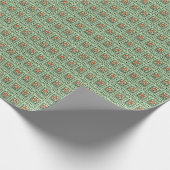 Groene handelszegels cadeaupapier (Hoek)